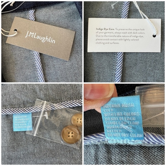 NWT J MCLAUGHLIN BLAZER 2 DENIM COTTON BLD DBL BREASTED DK BLUE CAREER CASUAL - Picture 12 of 12